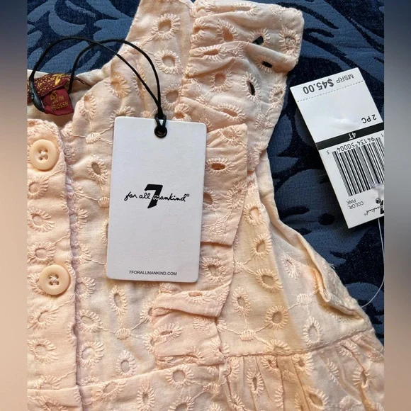 7 For All Mankind Girls 2 Pc Short Set NWT - Picture 4 of 11